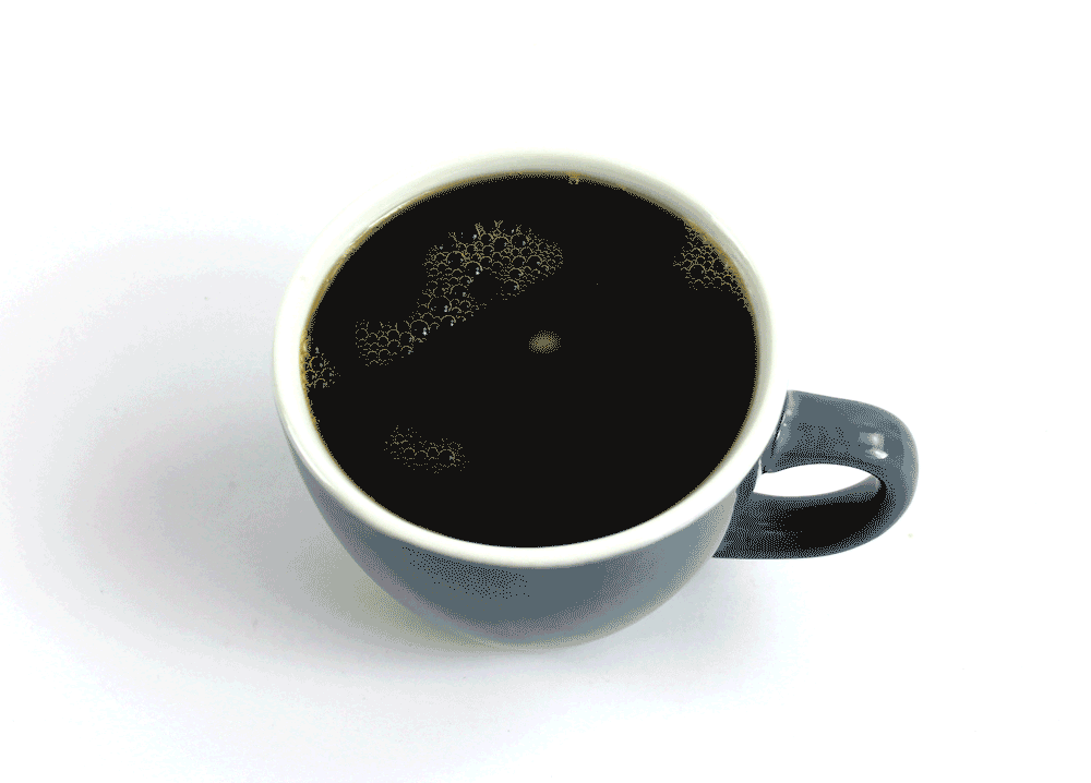 Creature Cup showing coffee slowly disappearing, revealing a sea otter