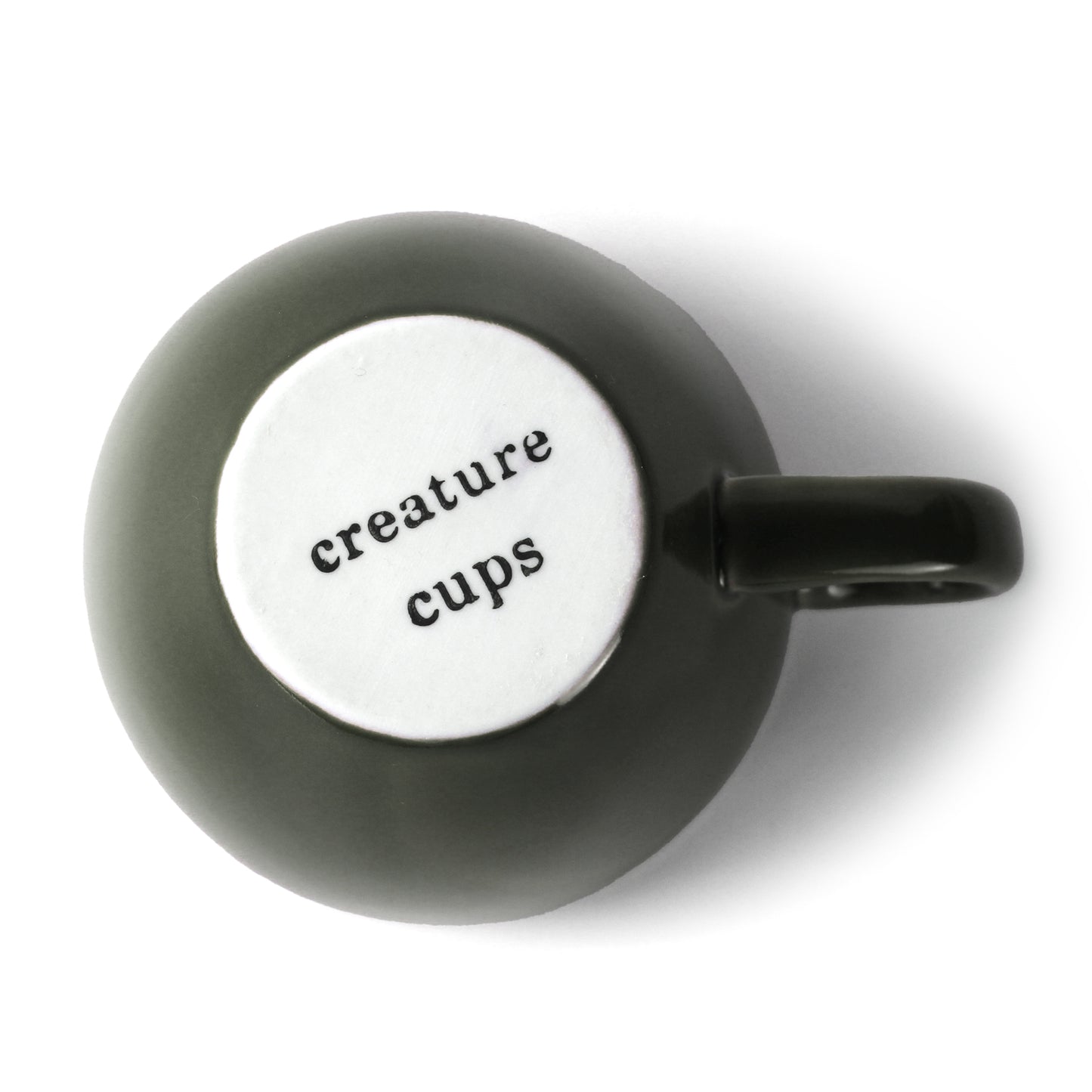 Matte olive brown Creature Cup bottom exterior