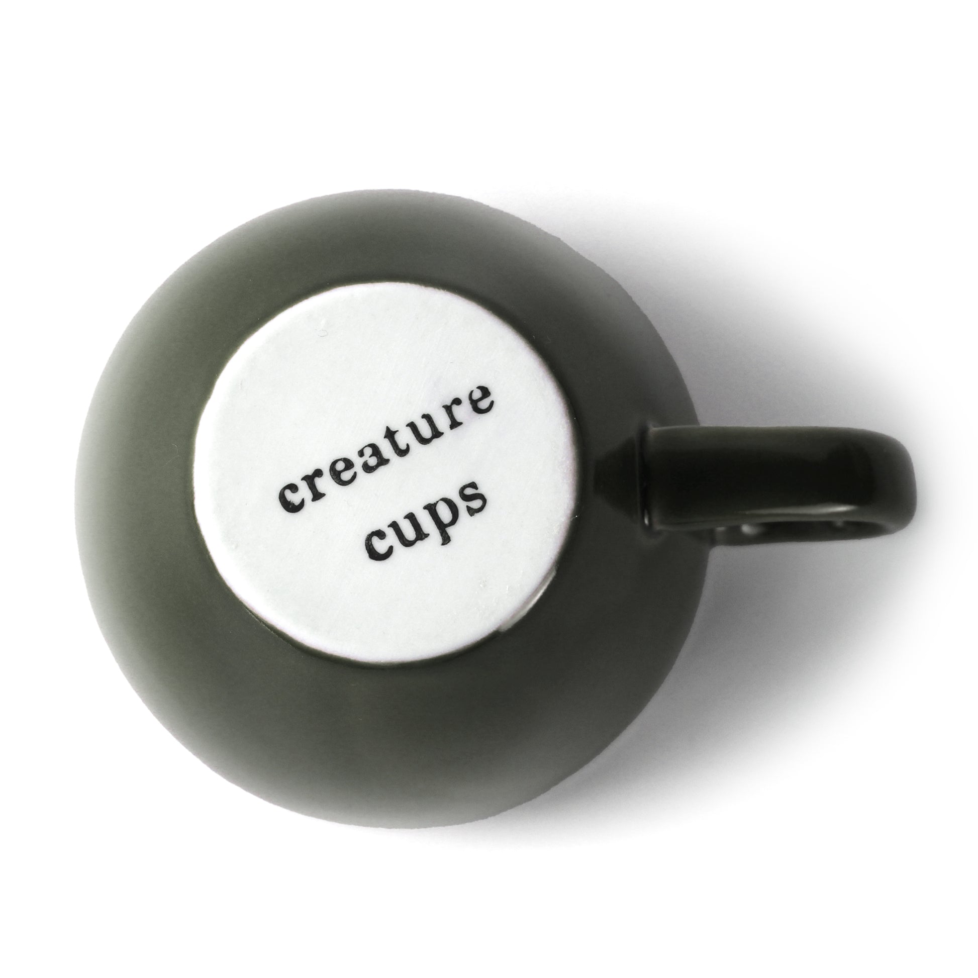 Matte olive brown Creature Cup bottom exterior