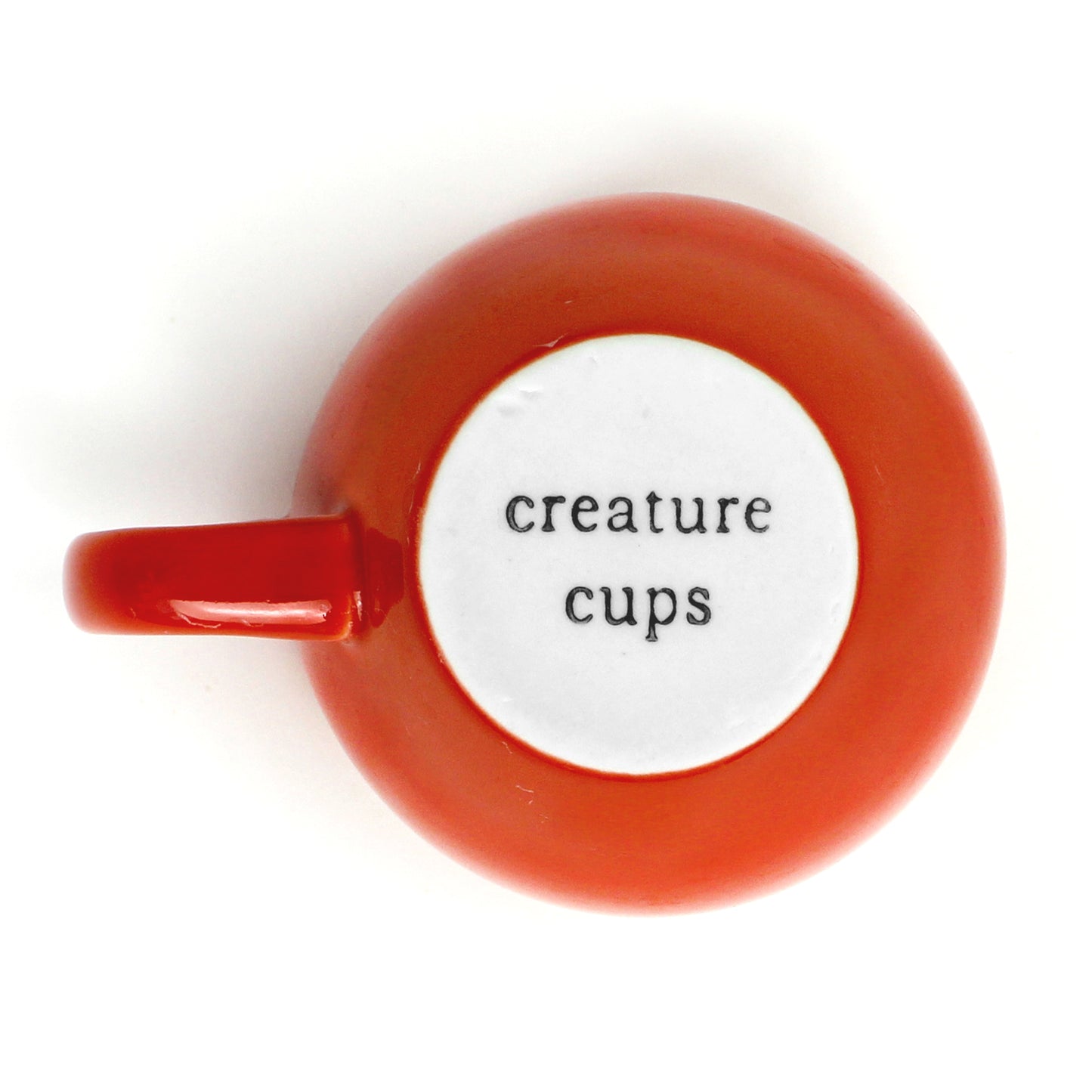 Red orange Creature Cup bottom exterior