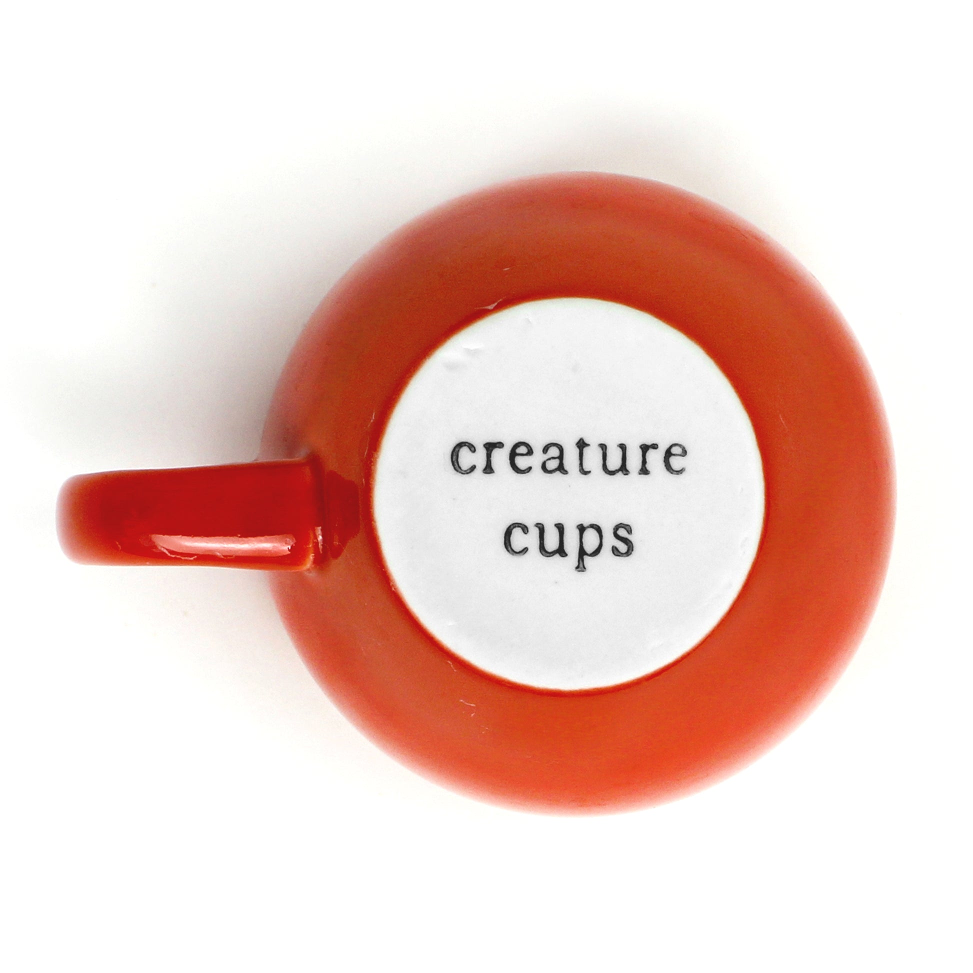 Red orange Creature Cup bottom exterior