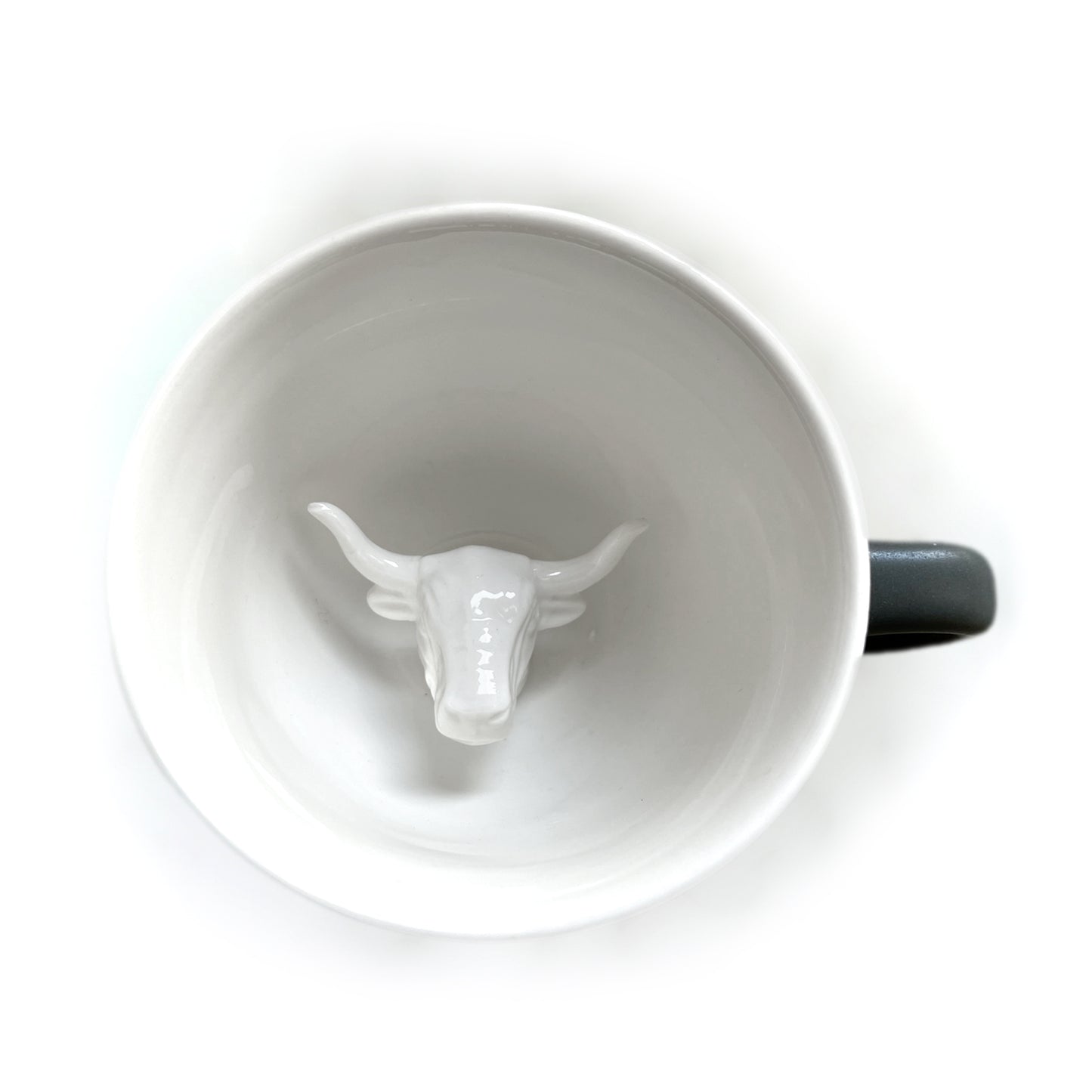 Matte olive brown bull Creature Cup top interior