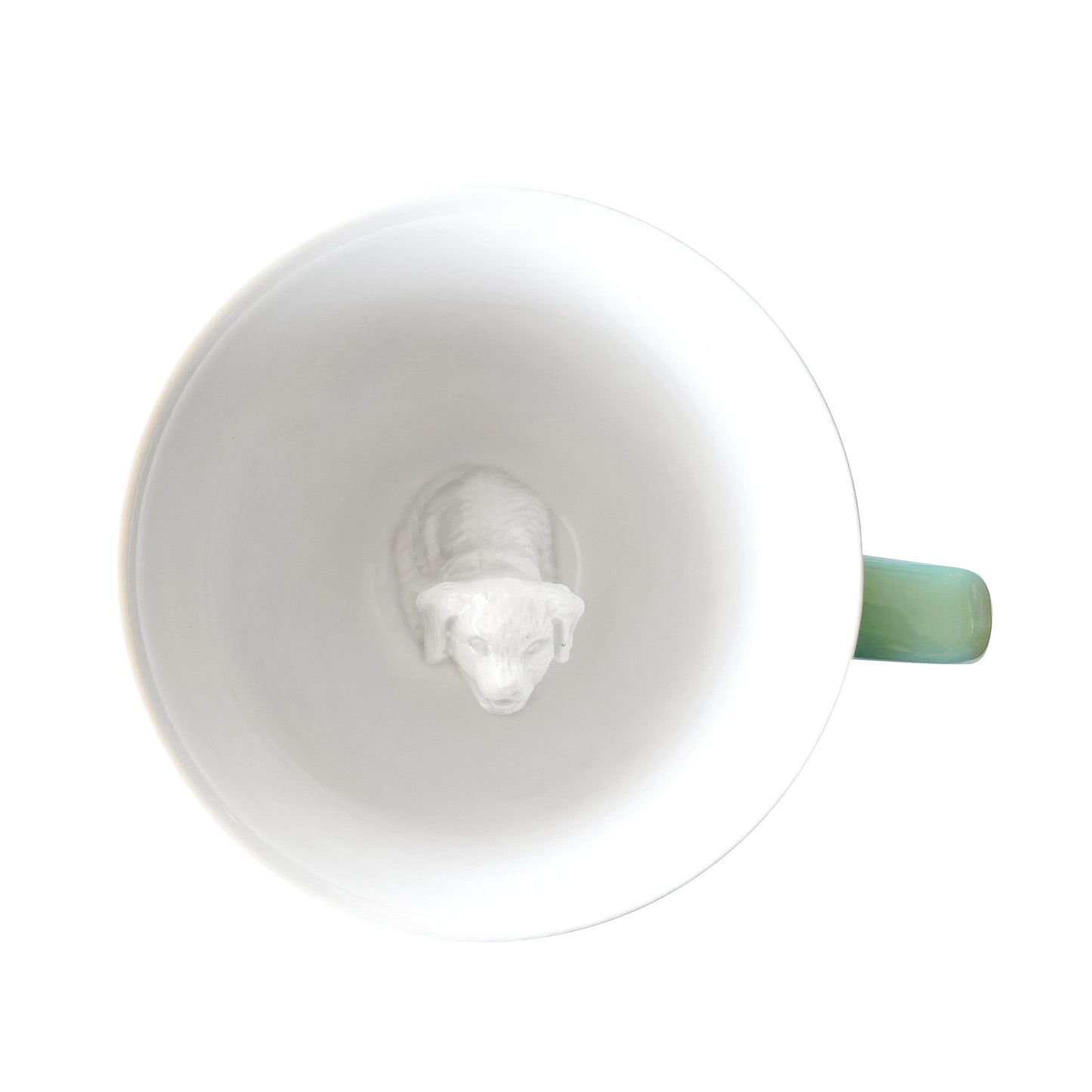 Aqua green Retriever Dog Creature Cup top interior
