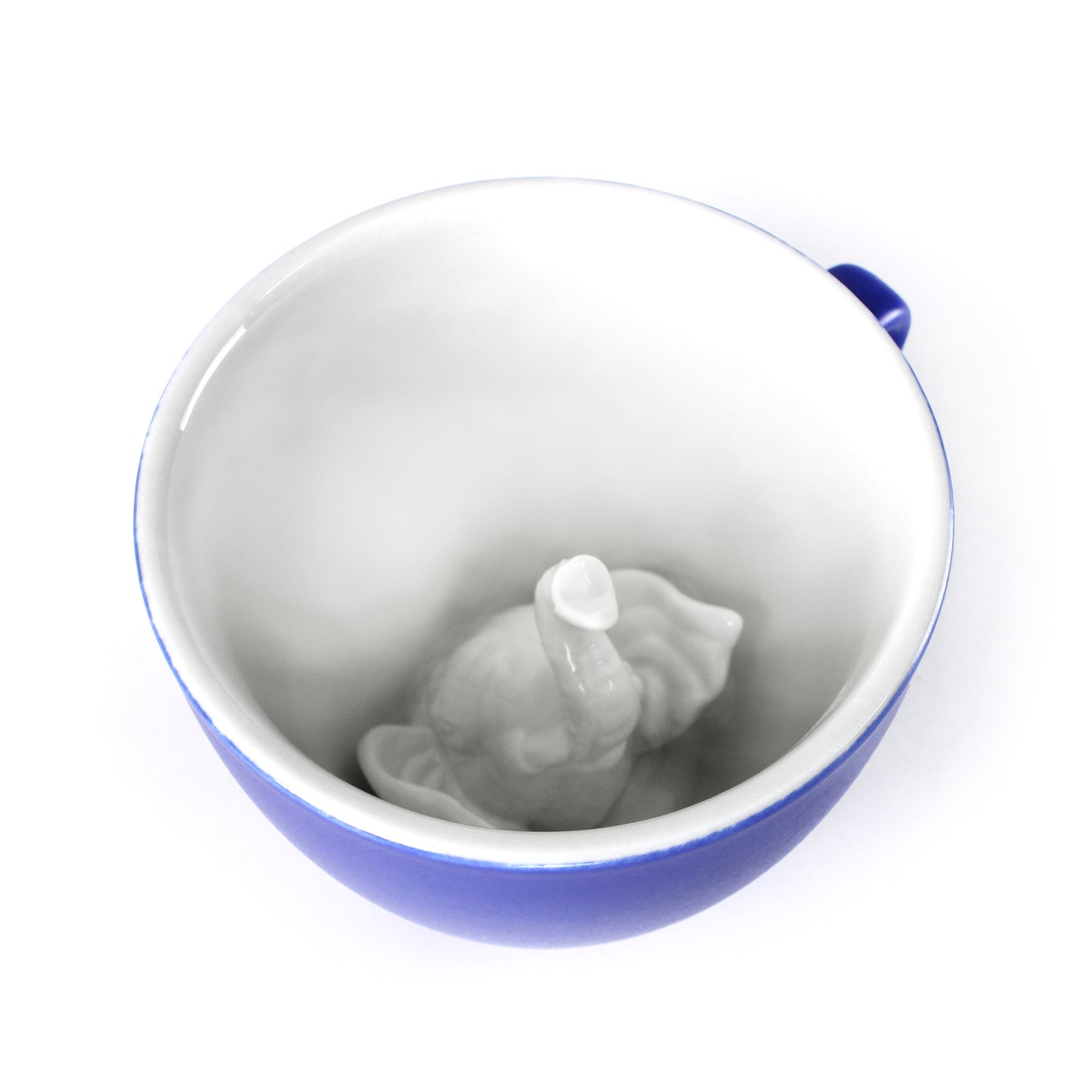 Cobalt blue Elephant Creature Cup interior