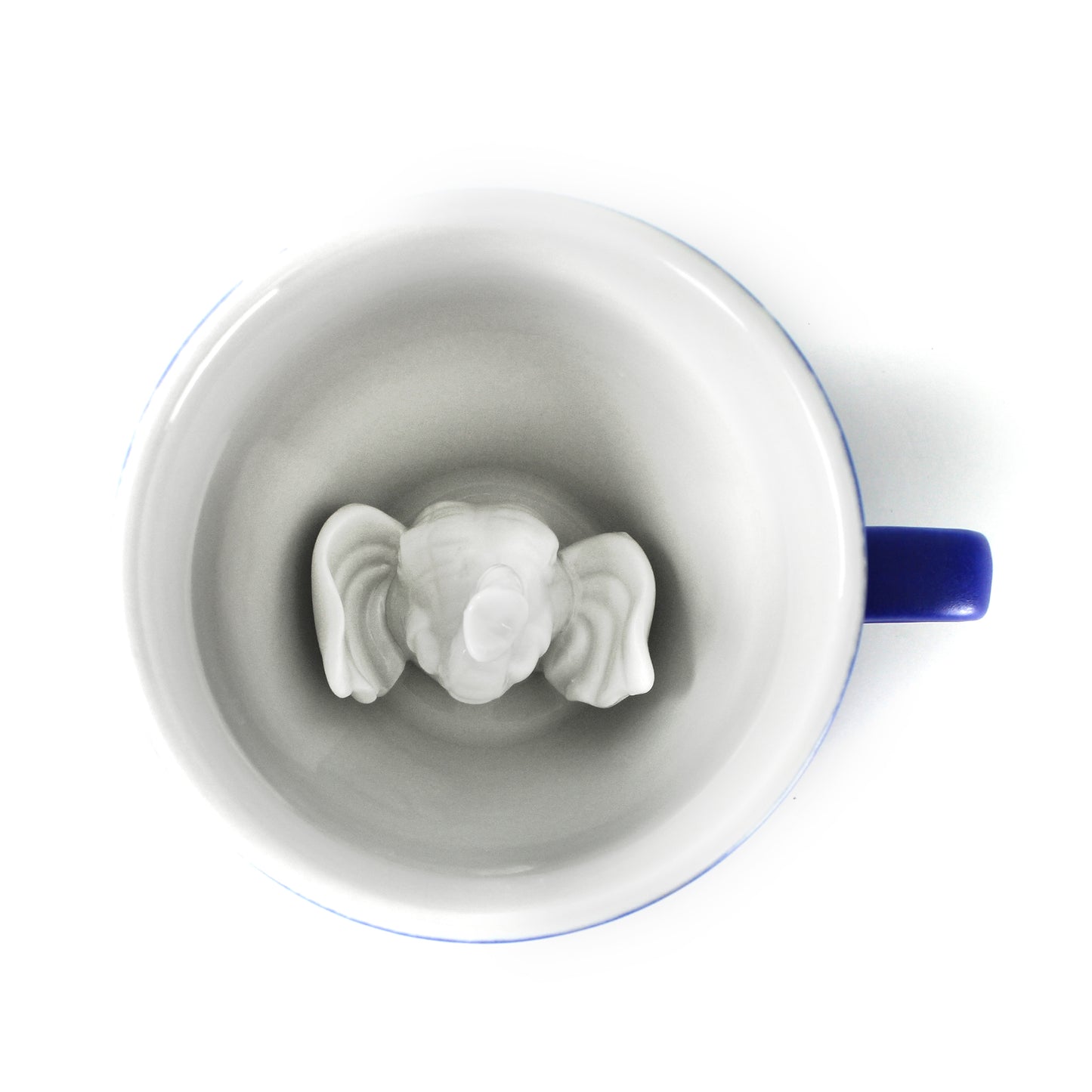Cobalt blue Elephant Creature Cup top interior