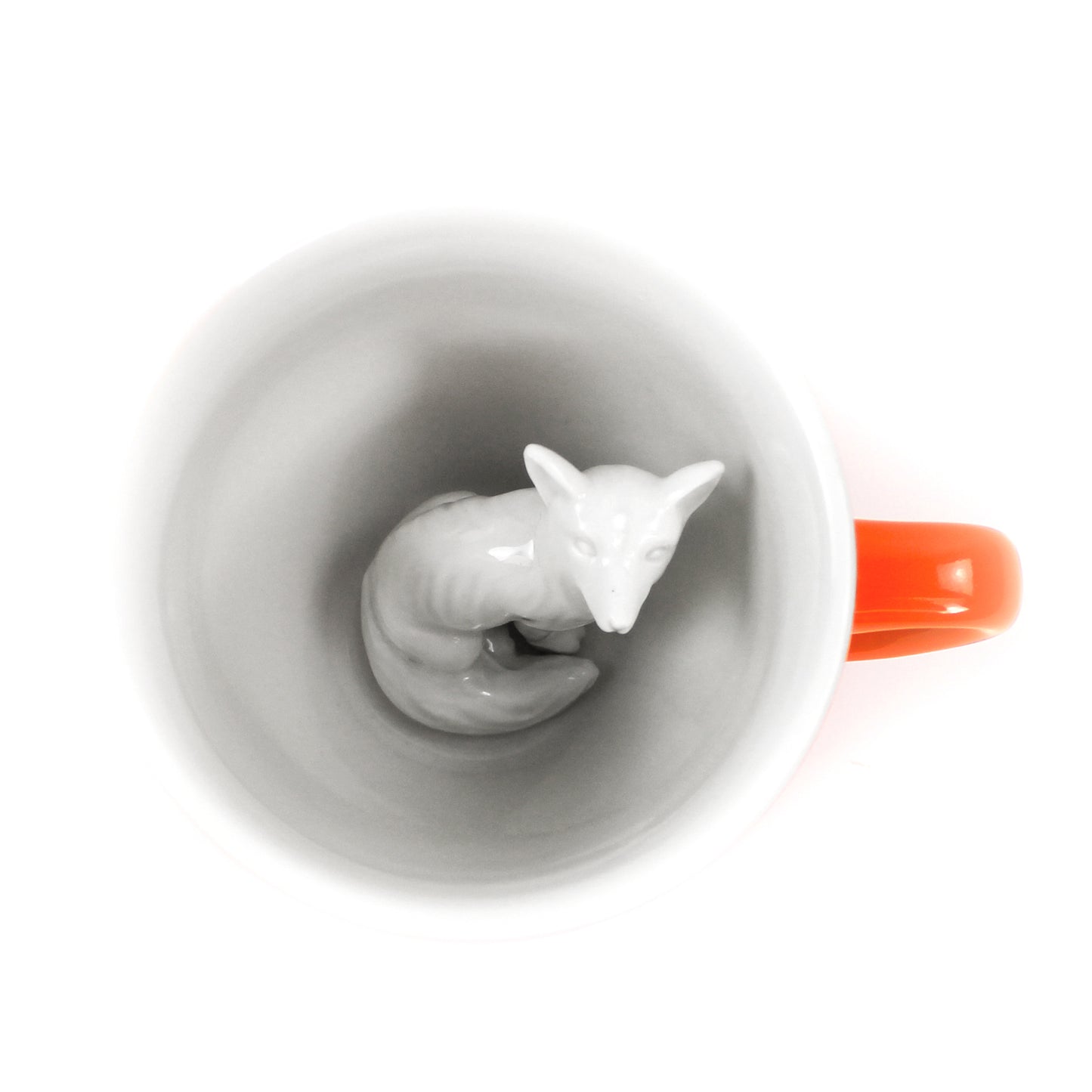 Red orange Fox Creature Cup top interior