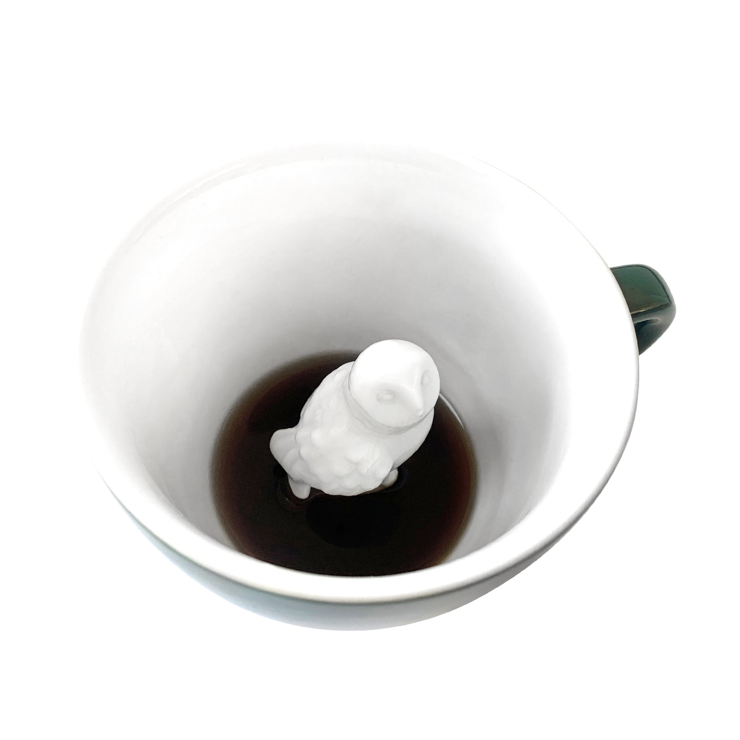 Emerald green Owl Creature Cup interior partially submerged