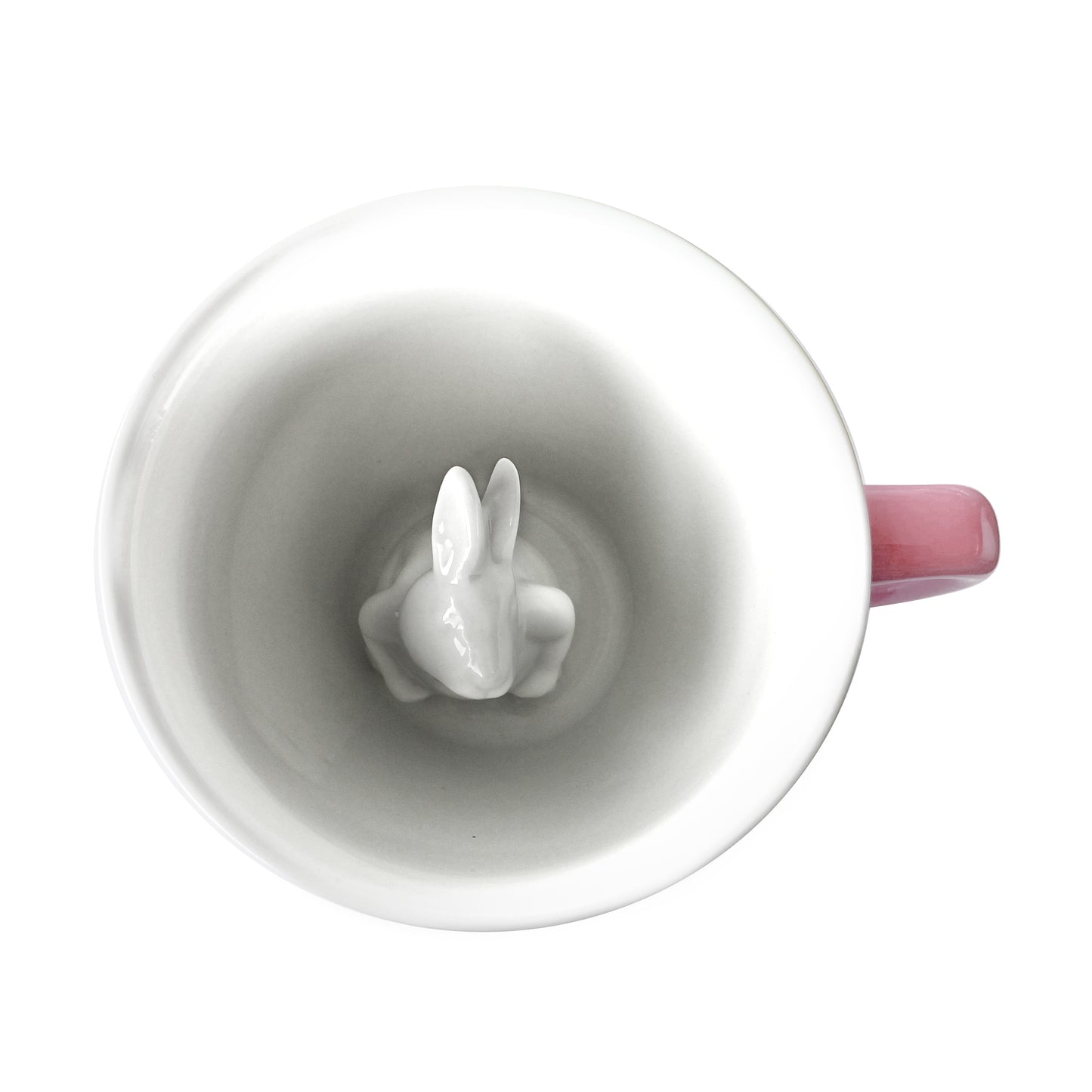 Blush pink rabbit Creature Cup top interior