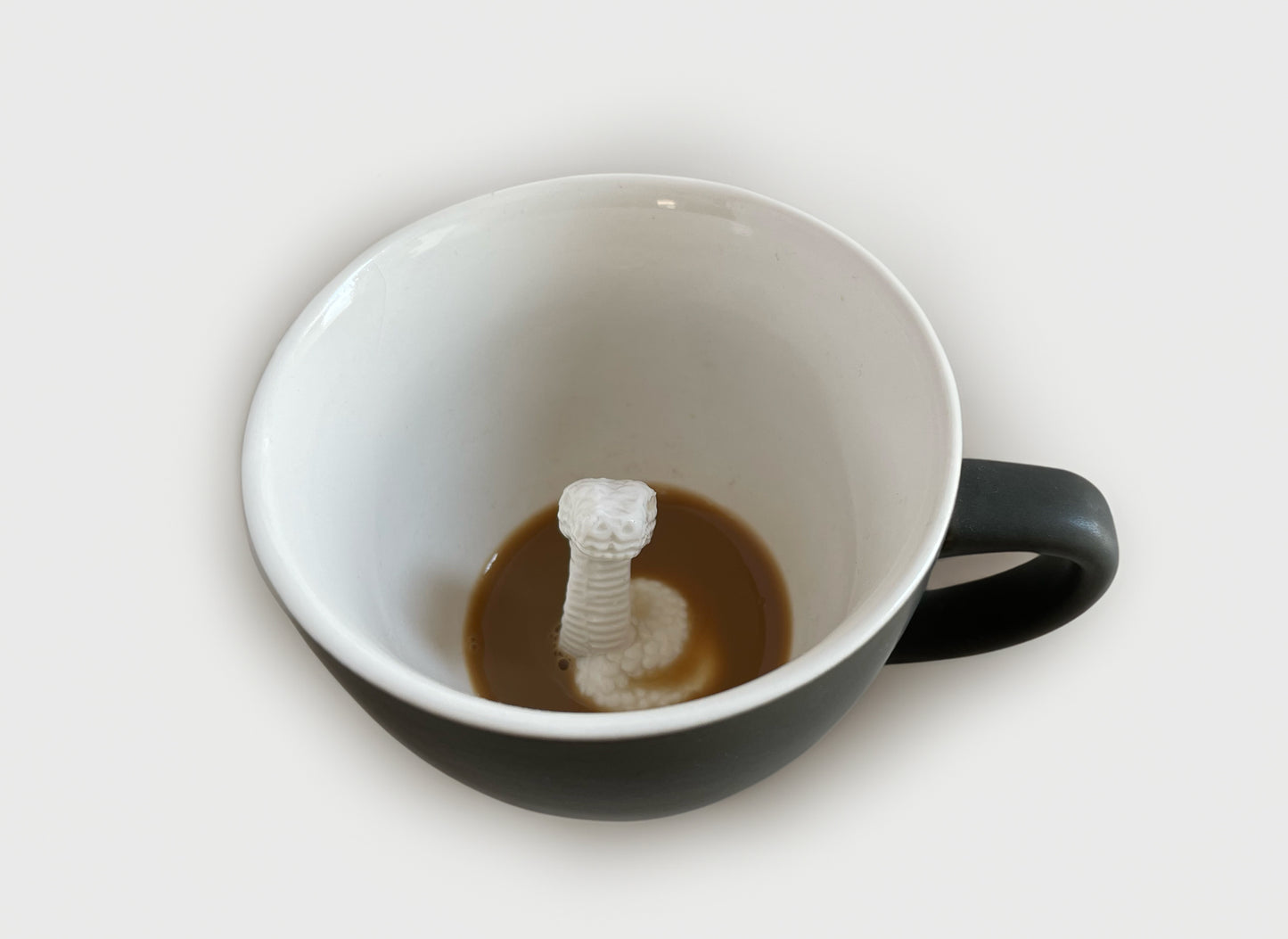 Snake at the bottom of the ceramic mug