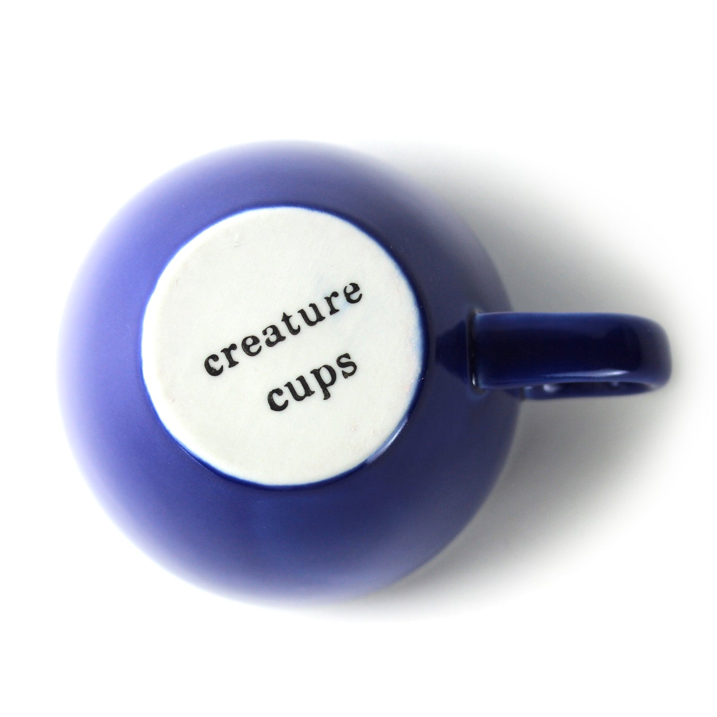 Cobalt Blue colored Creature cup exterior bottom view
