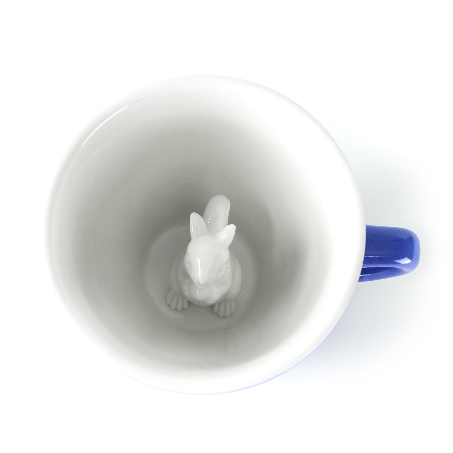 Cobalt Blue colored Squirrel Creature cup interior view
