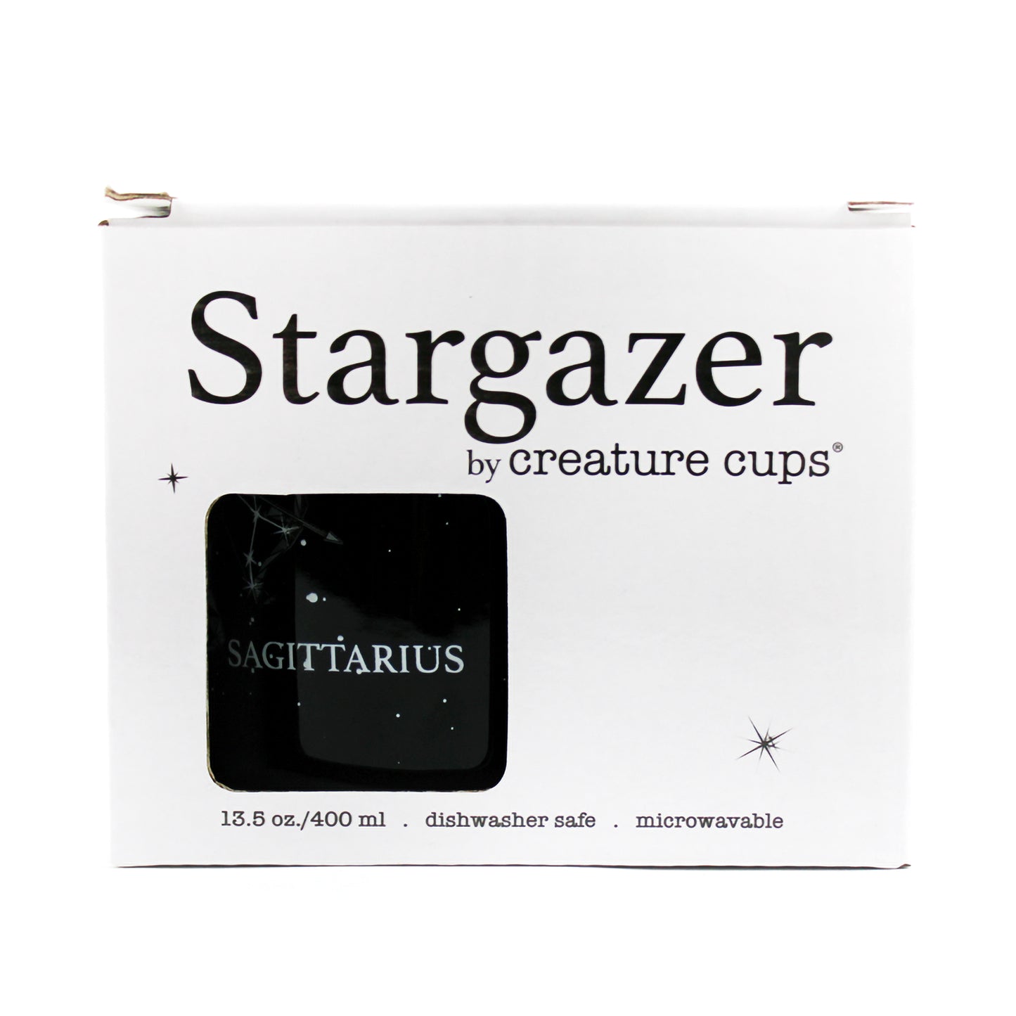 Sagittarius Stargazer camp mug box front