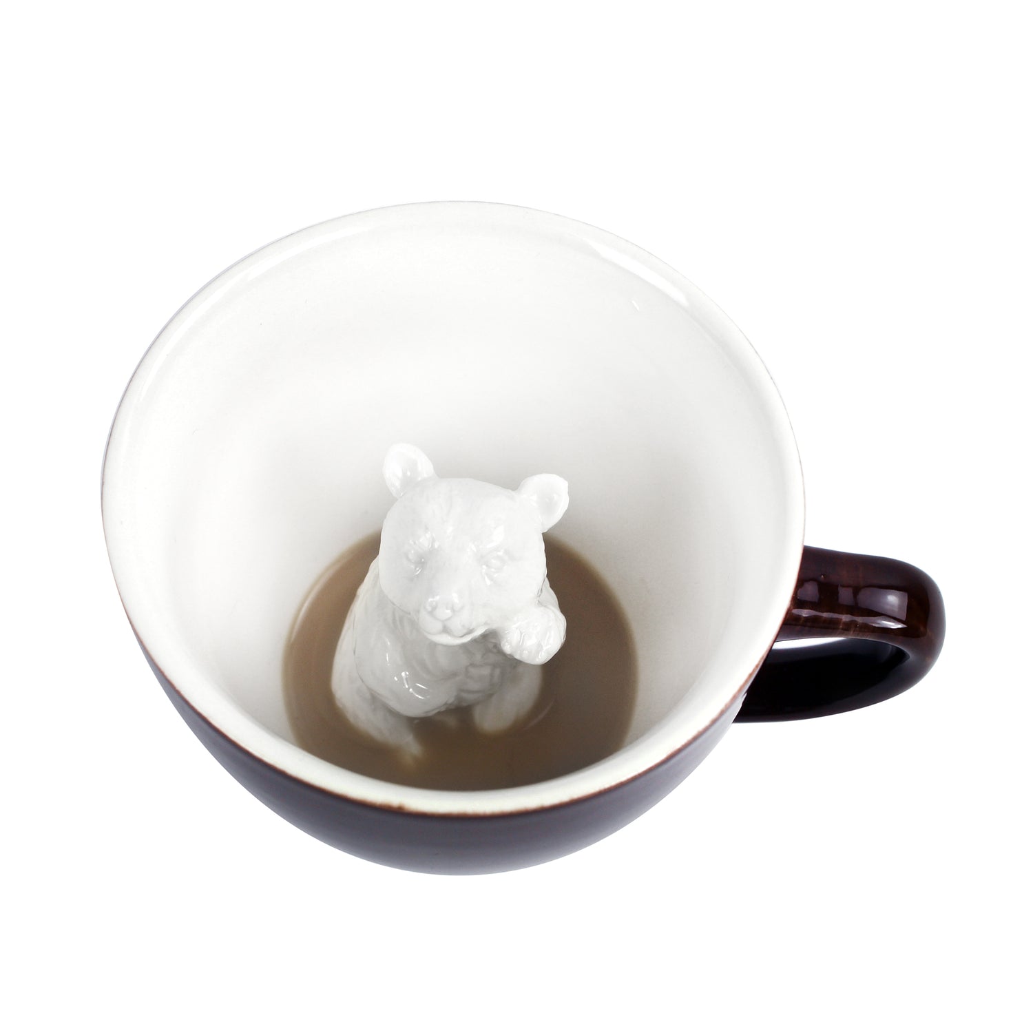Dark brown bear Creature Cup partially submerged internal