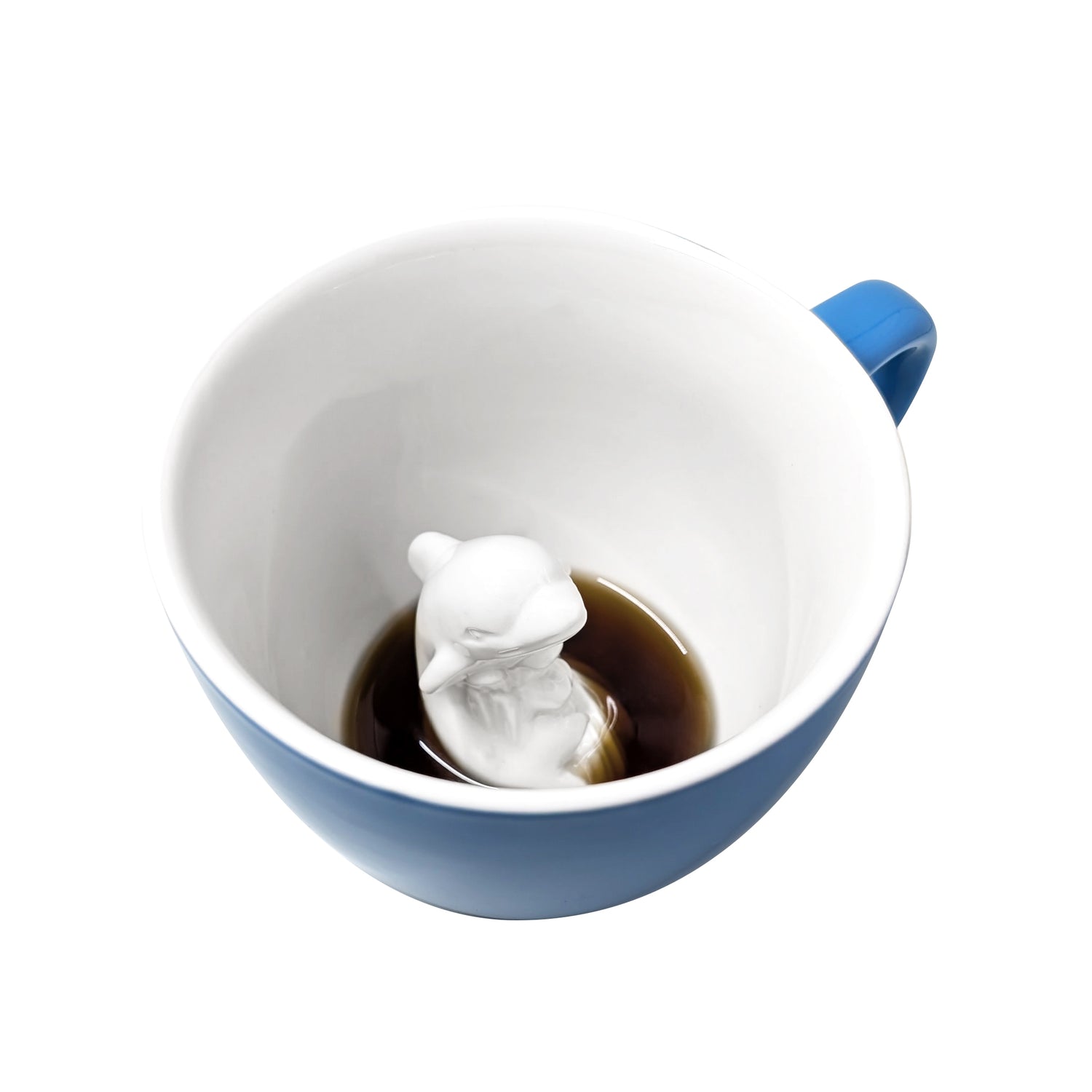 Ocean blue Dolphin Creature Cup interior partially submerged