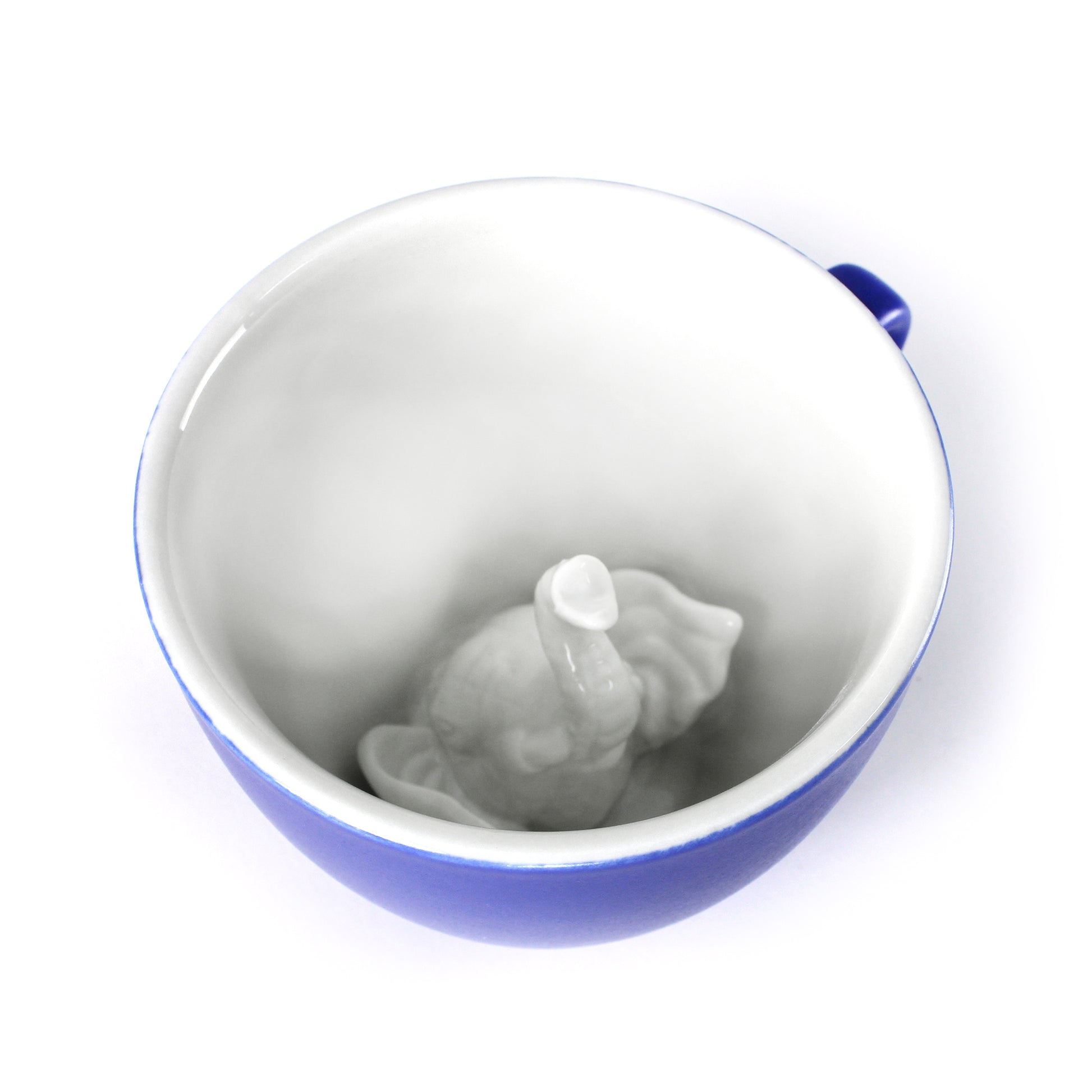 Cobalt blue Elephant Creature Cup interior