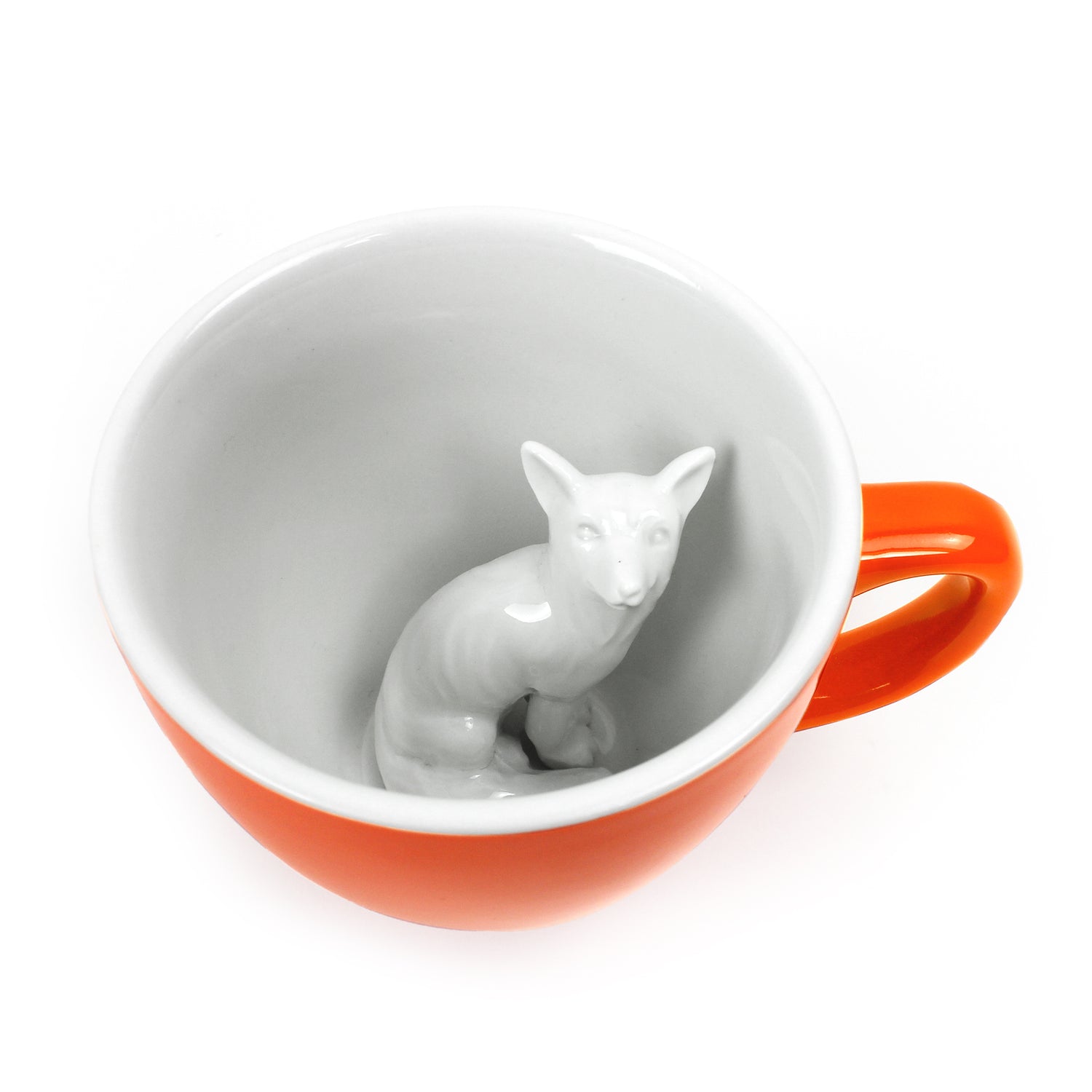 Red orange Fox Creature Cup interior 
