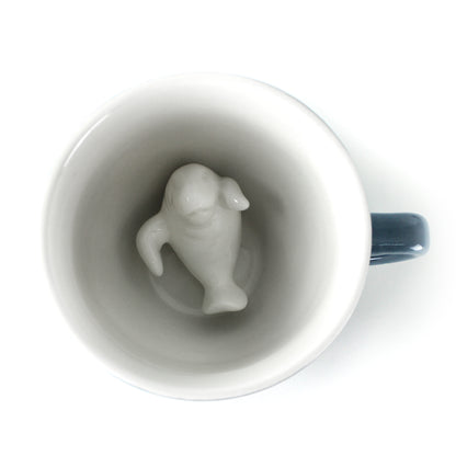 Pale Blue Manatee Creature Cup interior from top