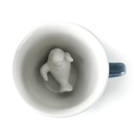 Pale Blue Manatee Creature Cup interior from top