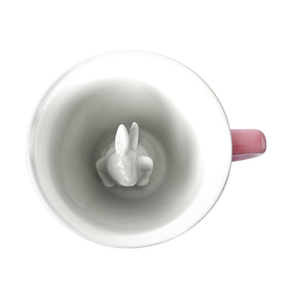 Blush pink rabbit Creature Cup top interior 