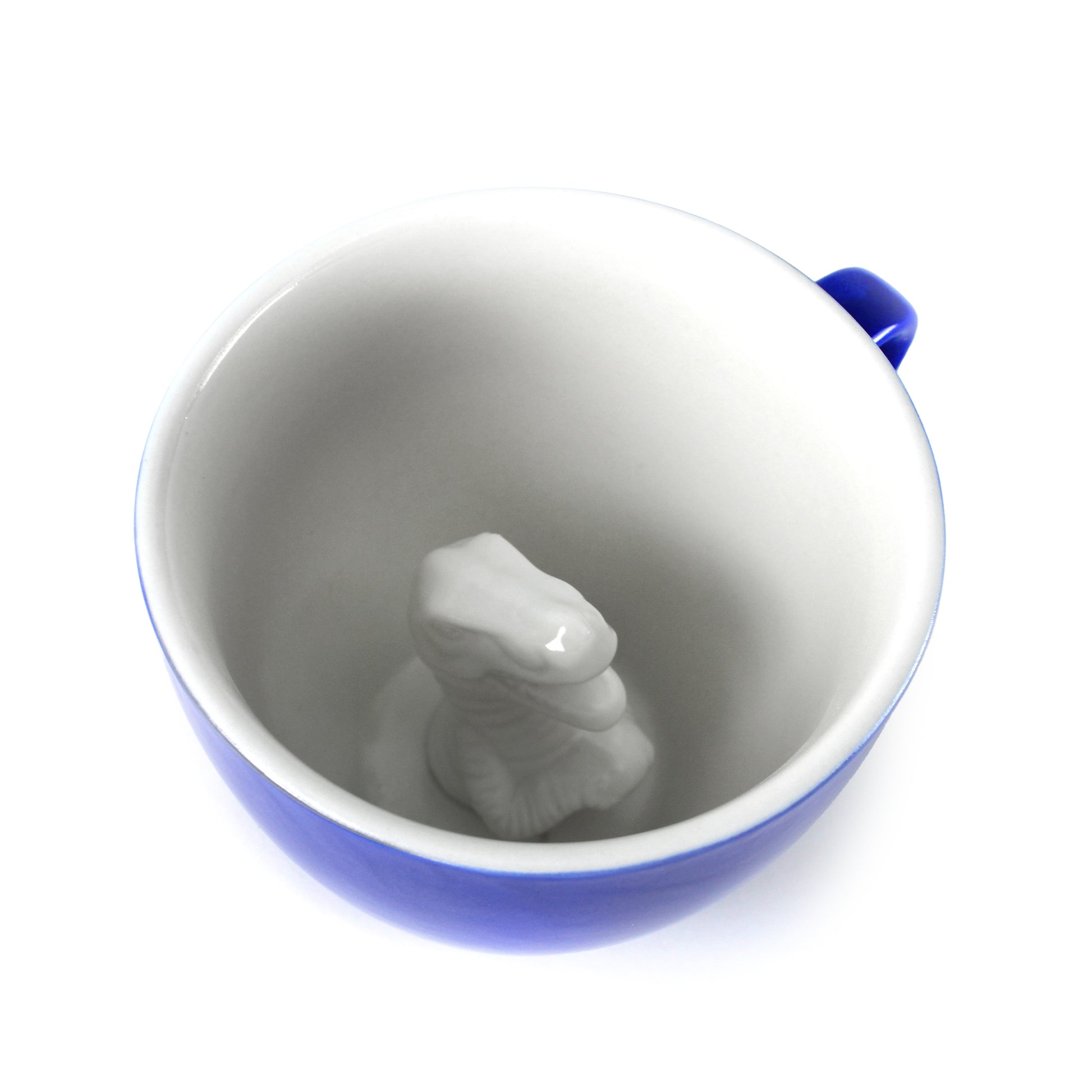 Cobalt blue T-Rex Creature Cup interior