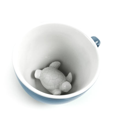 Pale Blue Turtle Creature Cup interior