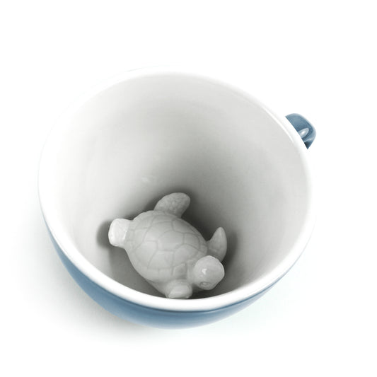 Pale Blue Turtle Creature Cup interior