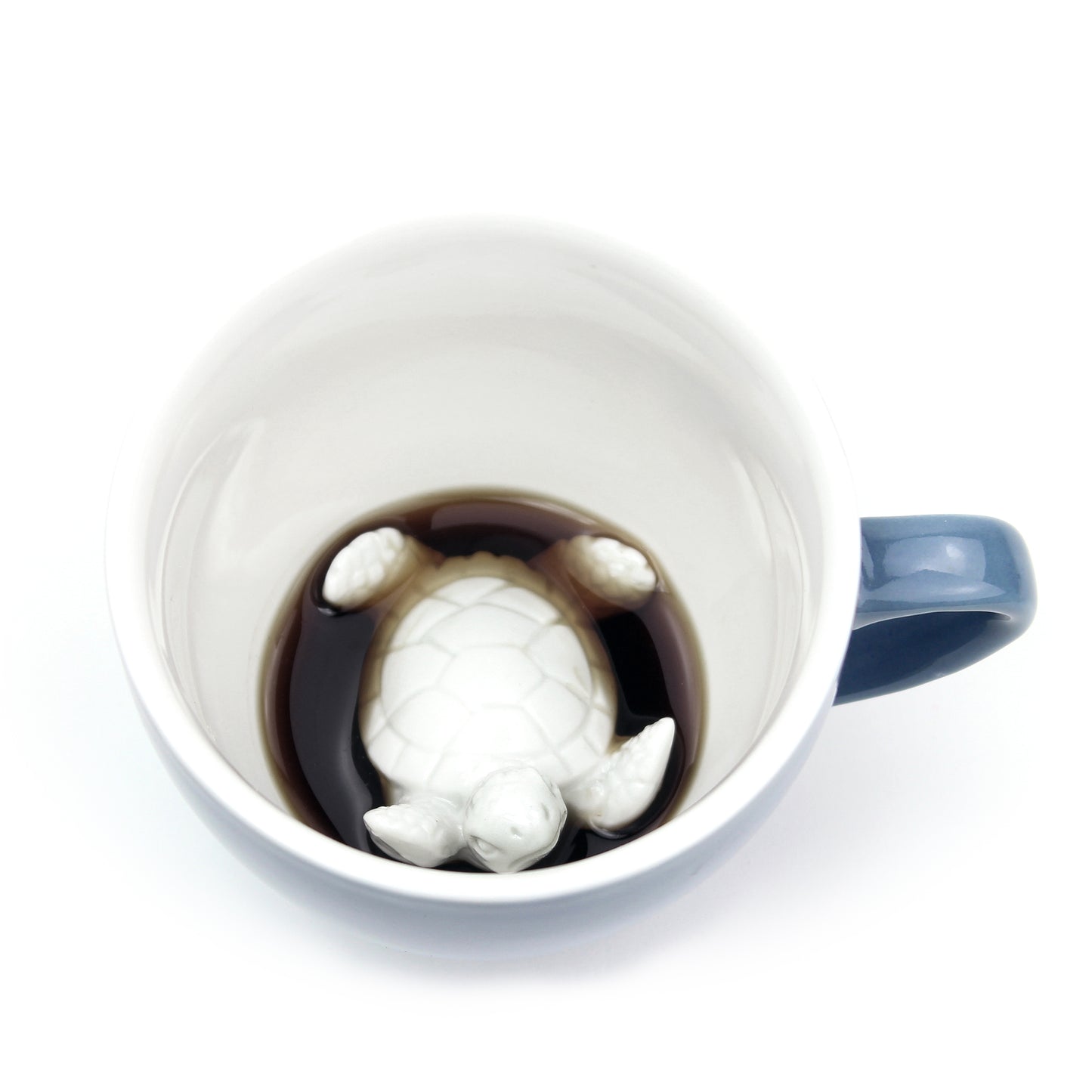 Pale Blue Turtle Creature Cup interior submerged