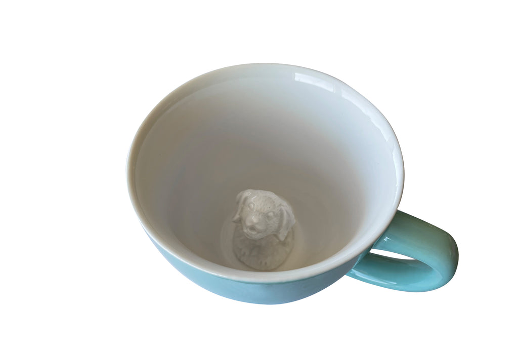 Creature Cups Hedgehog Ceramic Cup (11 Ounce, Aqua Green) | Hidden Animal Inside