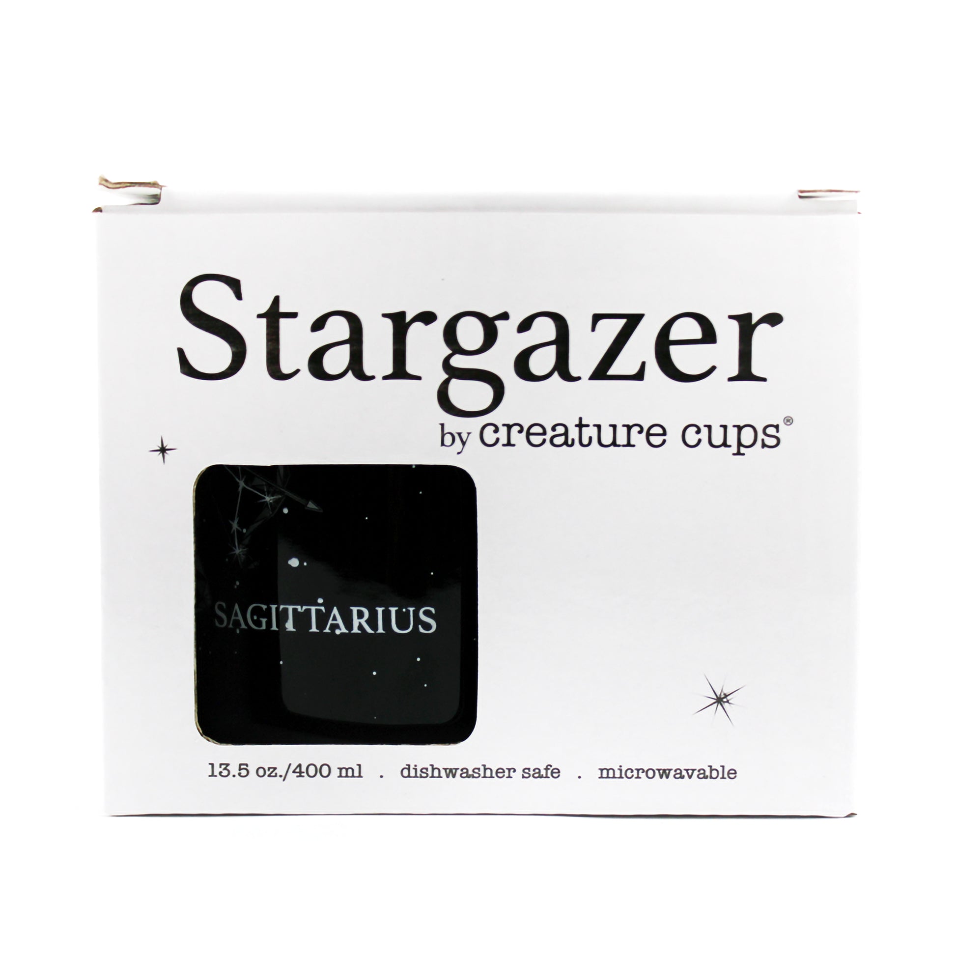 Sagittarius Stargazer camp mug box front